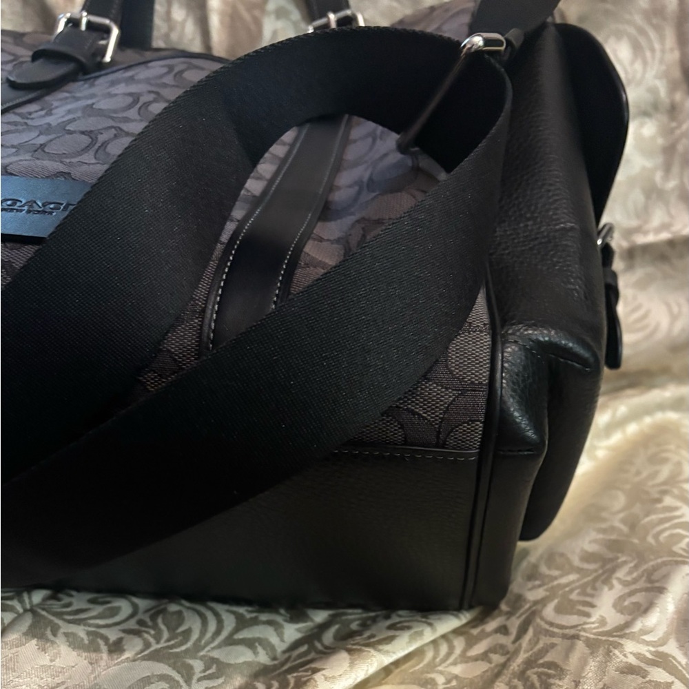 Coach Signature Messenger Tote in Charcoal and Black - Picture 8 of 8